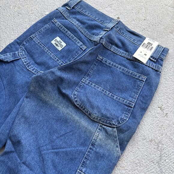 Vintage Y2K Lee Carpenter Jeans Women 3 Dungaree Loose Baggy Fit Skate 28x32 - Picture 4 of 11